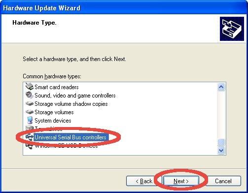 Update wizard 'Hardware type
Screen'