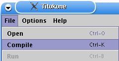 Picture illustrating how to select File --> Compile from the menu