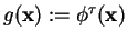 $ g(\mathbf{x}) := \phi^\tau (\mathbf{x})$