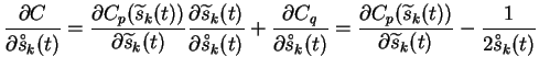 $\displaystyle \frac{\partial C}{\partial \ensuremath{\overset{\raisebox{-0.3ex}...
...aisebox{-0.3ex}[0.5ex][0ex]{\ensuremath{\scriptscriptstyle \,\circ}}}{s}}_k(t)}$