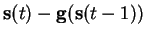 $ \mathbf{s}(t)- \mathbf{g}(\mathbf{s}(t-1))$