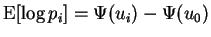 $\displaystyle \operatorname{E}[ \log p_i ] = \Psi(u_i) - \Psi(u_0)$