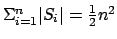 $\Sigma_{i=1}^n \vert S_i\vert= { 1 \over 2 } n^2$