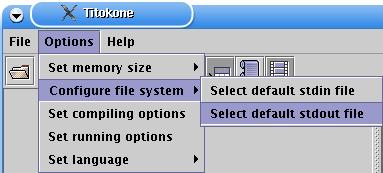 Selecting the STDIN and STDOUT files